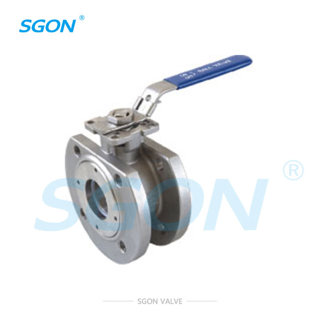 German standard thin flange ball valve with ISO5211 high platform