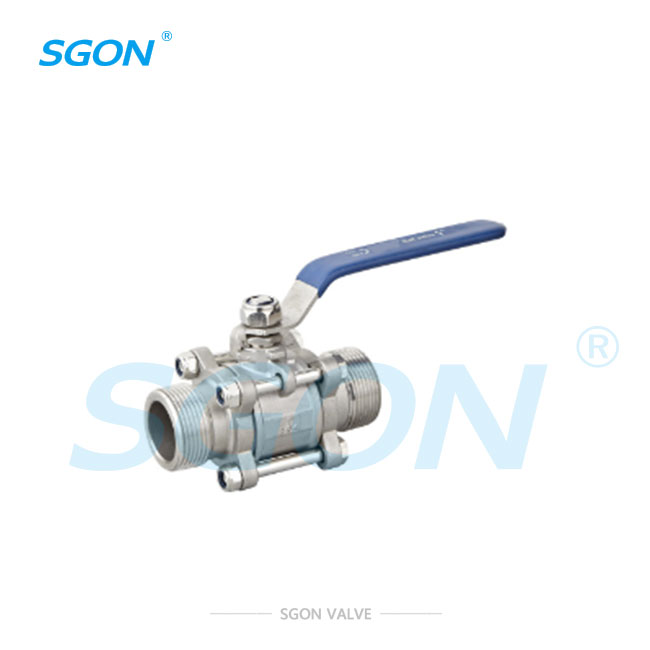 Three-piece male thread ball valve