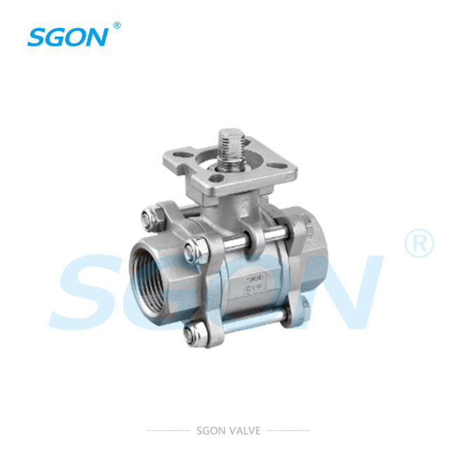 Three-piece high platform ball valve