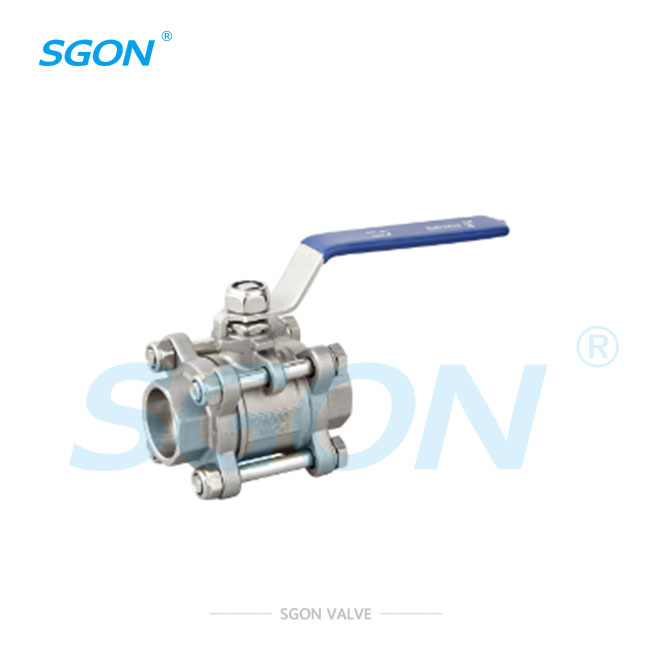 Three-piece socket welding ball valve