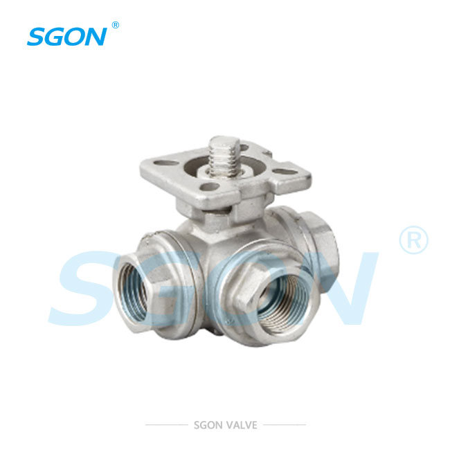 3 WAY BALL VALVE WITH ISO 5211