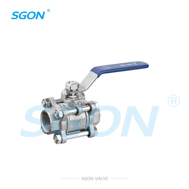 Three piece internal thread ball valve