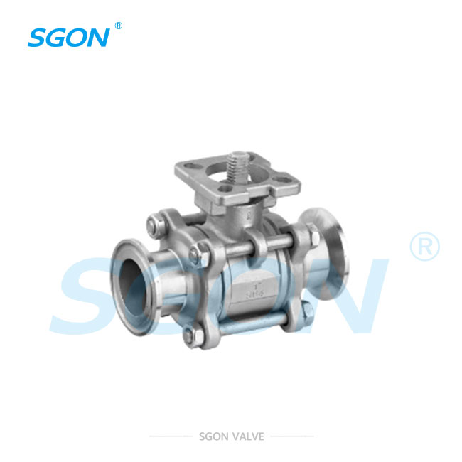 Three-piece quick-install ball valve with ISO5211 high platform