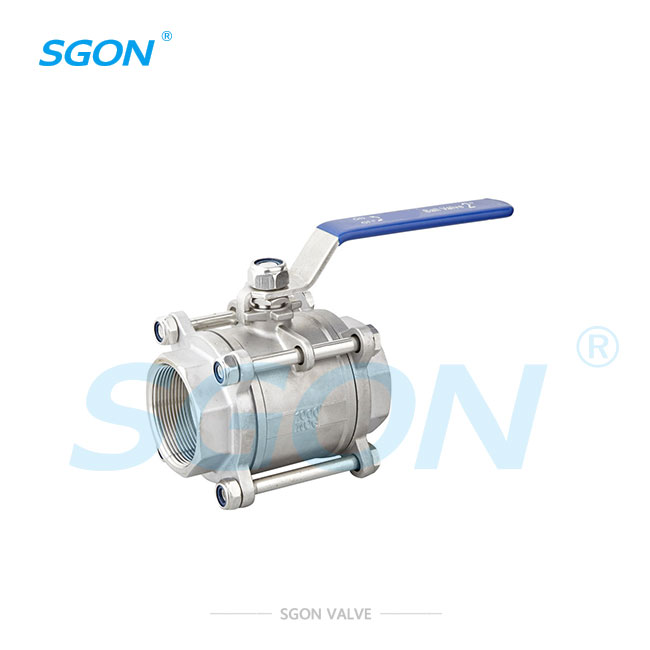 Three piece NPT internal thread ball valve